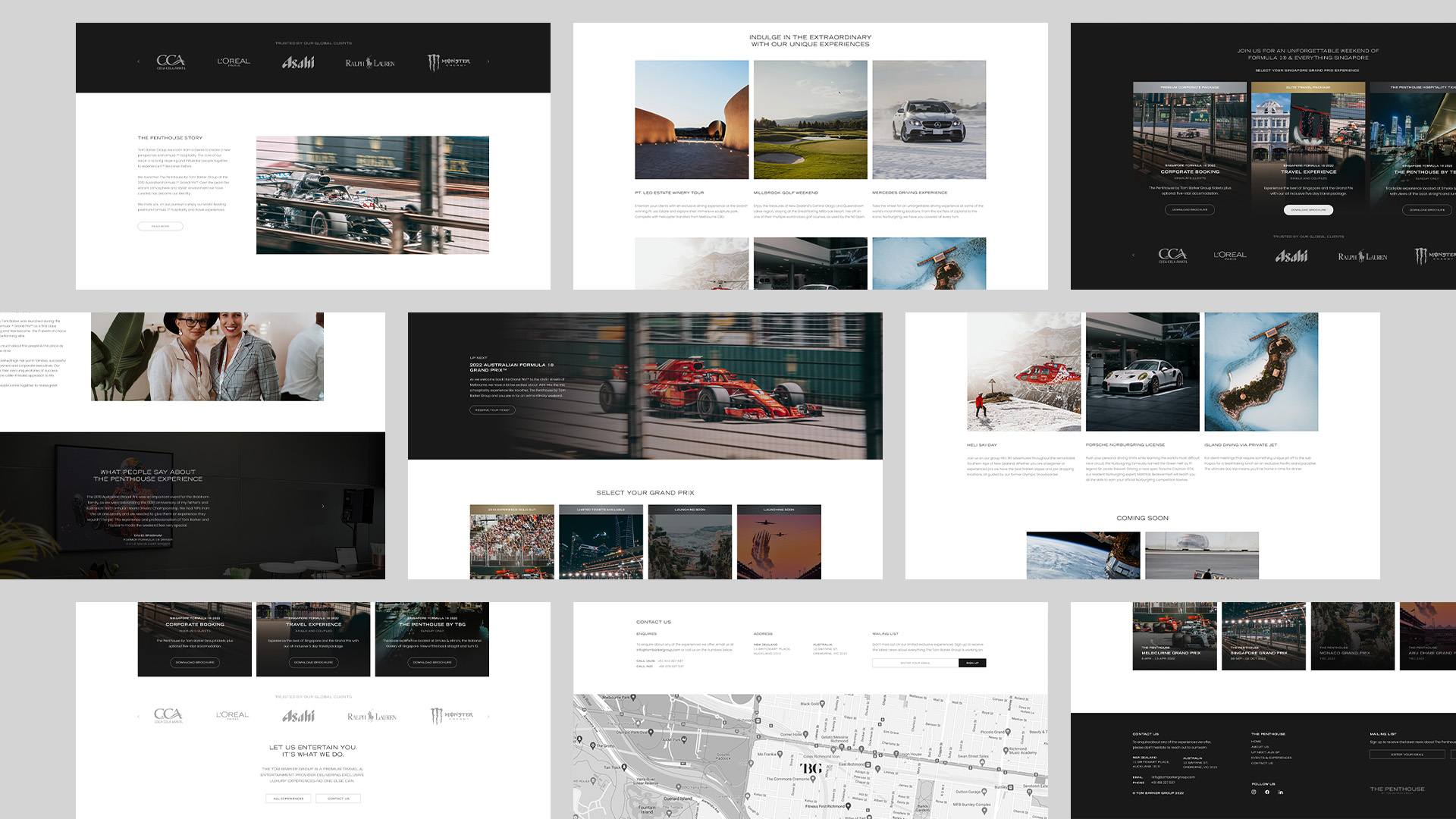 The Penthouse Branding Identity - Website Design Desktop Screens