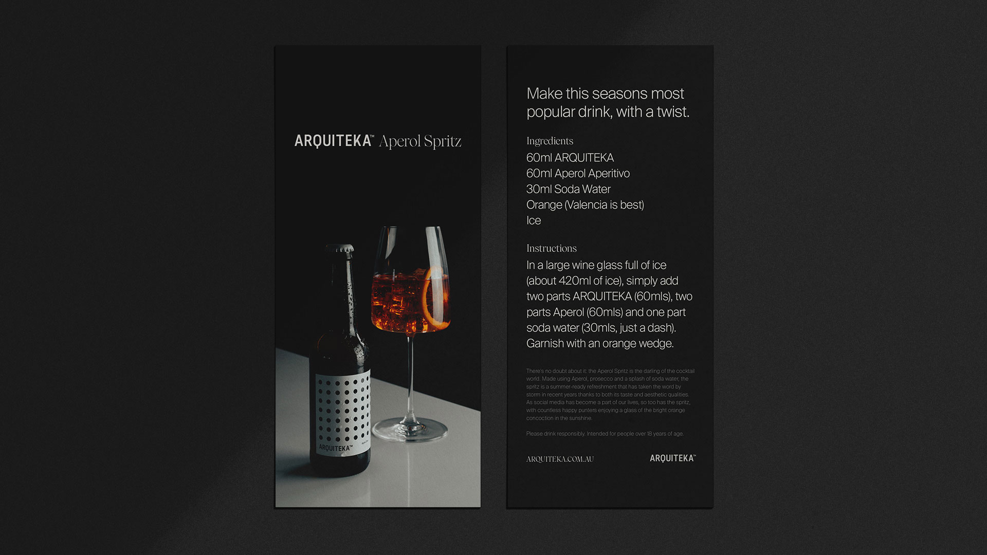 ARQUITEKA Brand Refresh - Printed Design Recipe Card