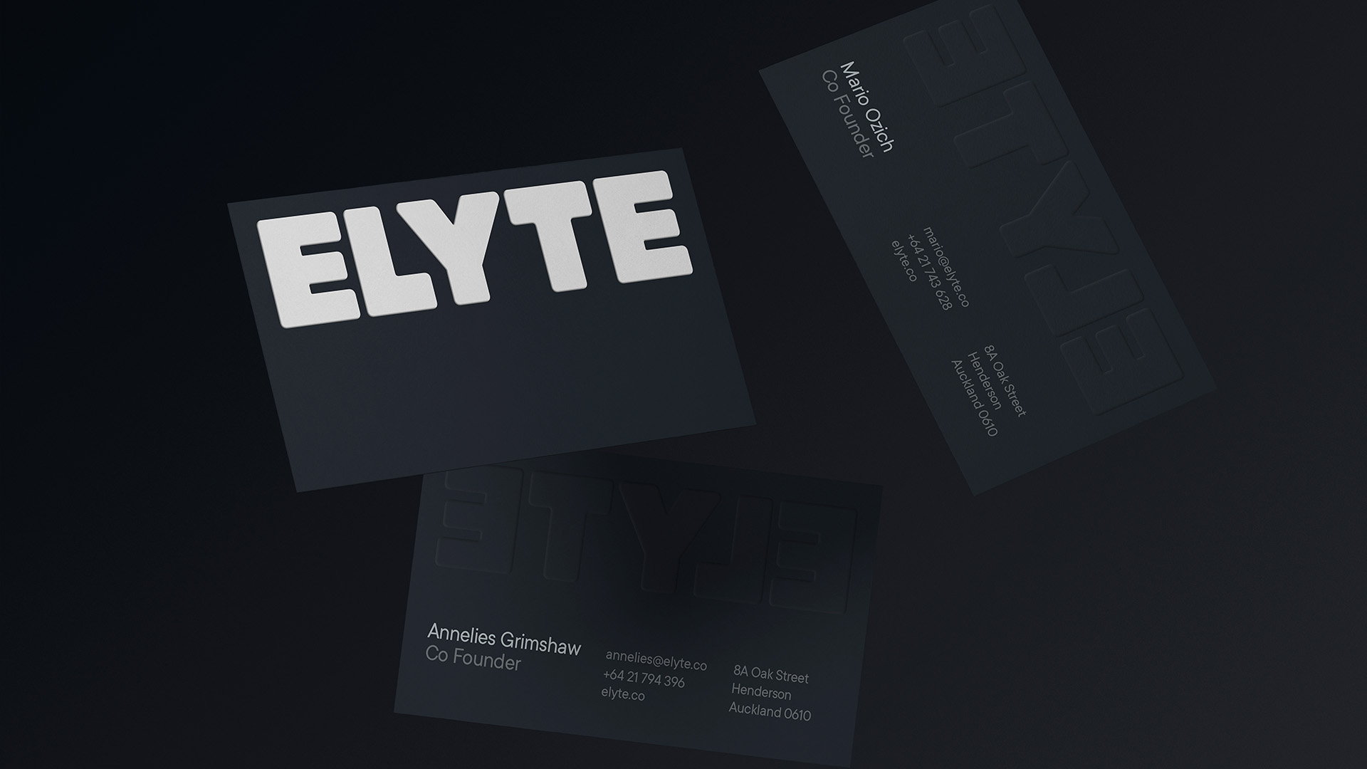Elyte branded business cards